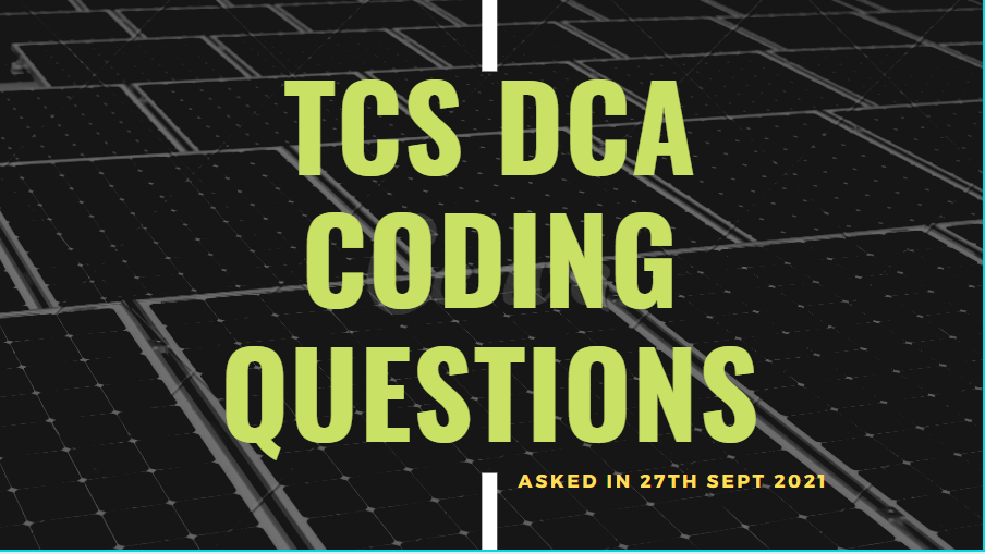 TCS Digital Coding Questions